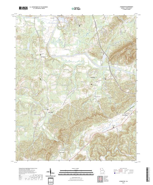 Livingston, GA — USGS 7.5-minute topo (2024)
