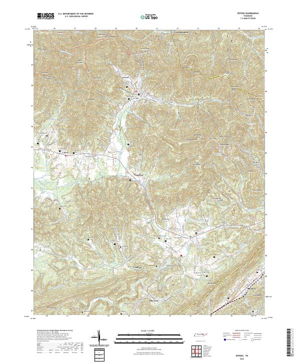 Petros, TN — USGS 7.5-minute topo (2022)
