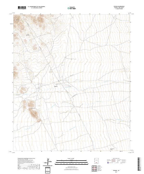Topawa, AZ — USGS 7.5-minute topo (2021)