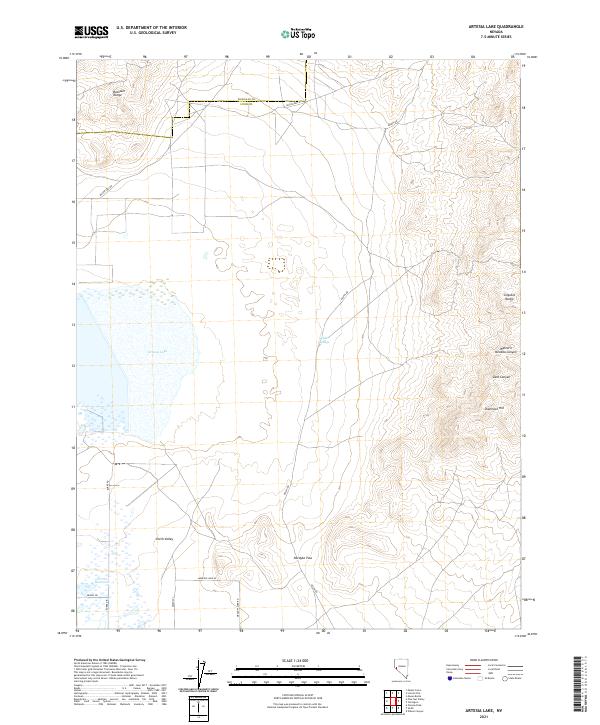 Artesia Lake, NV — USGS 7.5-minute topo (2021)