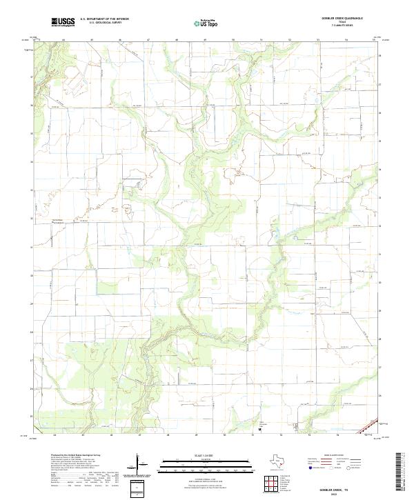 Gobbler Creek, TX — USGS 7.5-minute topo (2022)