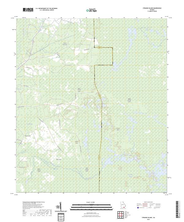 Strange Island, GA — USGS 7.5-minute topo (2024)
