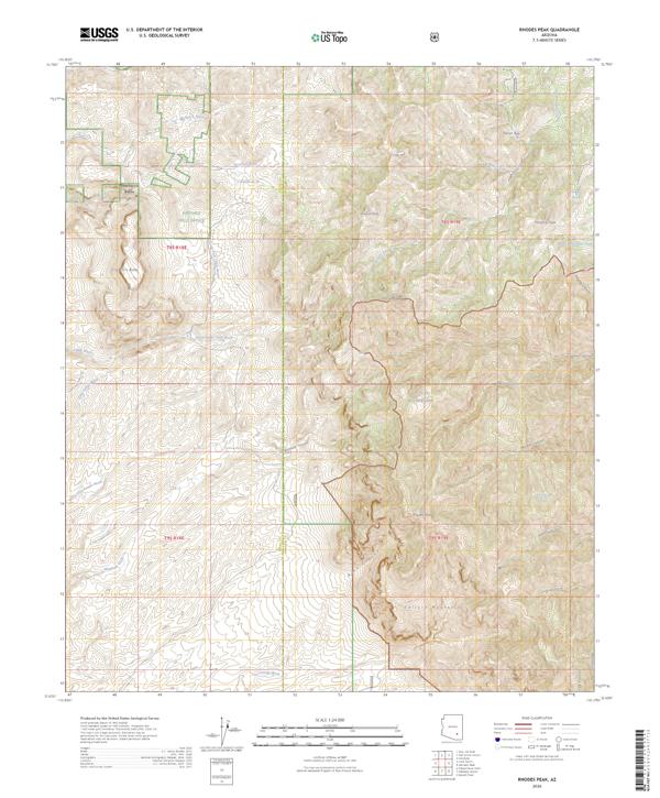 Rhodes Peak, AZ — USGS 7.5-minute topo (2026)