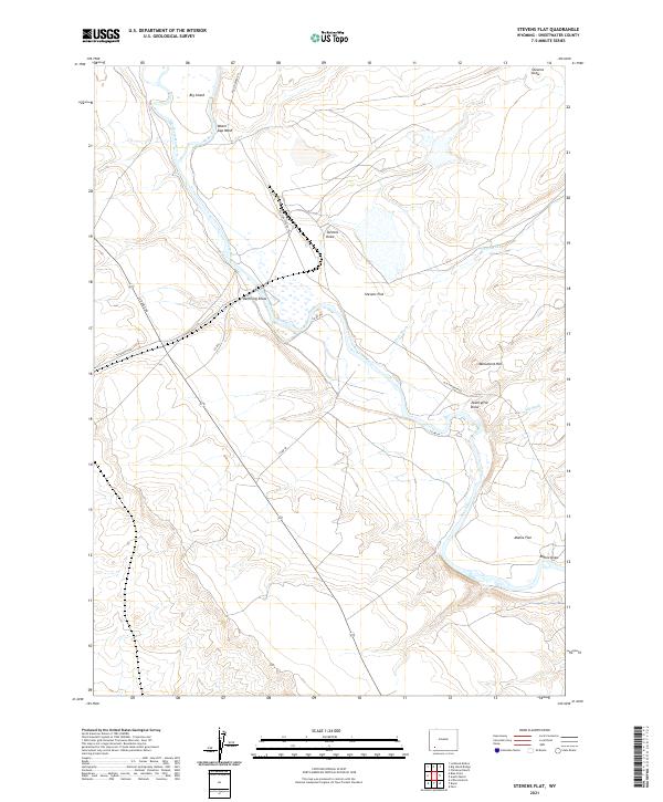 Stevens Flat, WY — USGS 7.5-minute topo (2021)