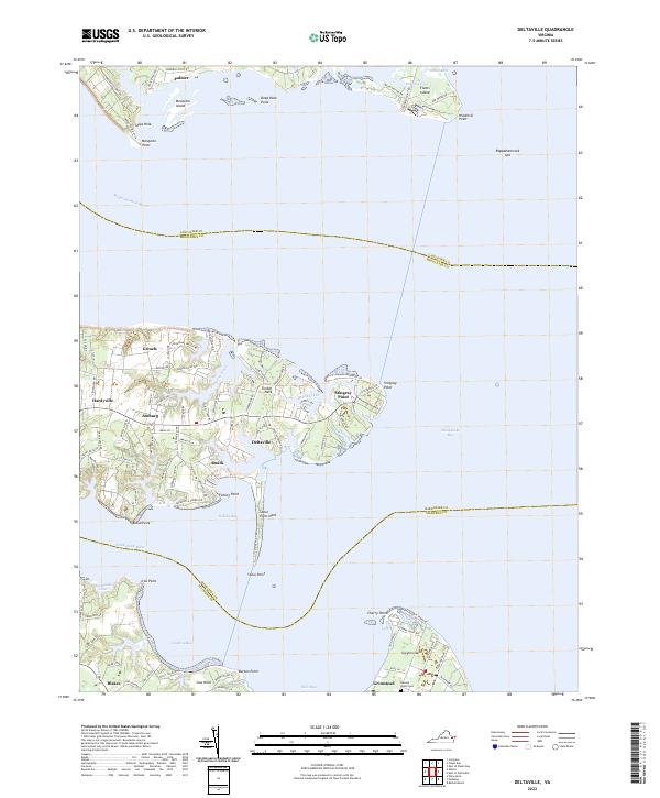 Deltaville, VA — USGS 7.5-minute topo (2022)