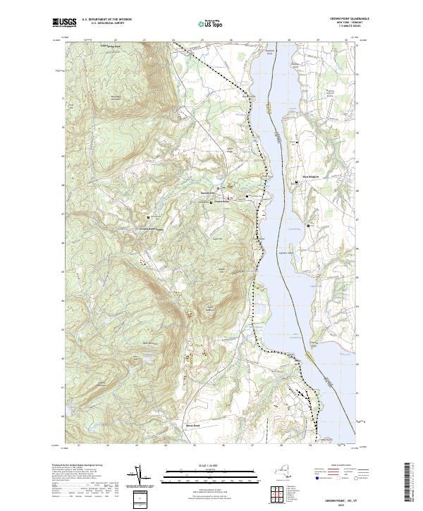 Crown Point, NY-VT — USGS 7.5-minute topo (2023)