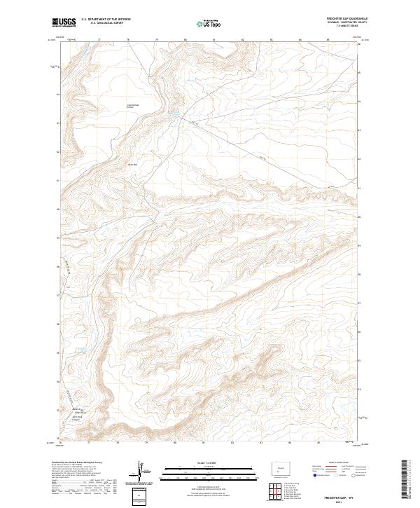 Freighter Gap, WY — USGS 7.5-minute topo (2021)