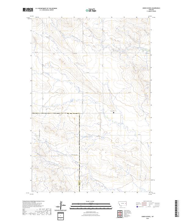 Union School, MT — USGS 7.5-minute topo (2024)