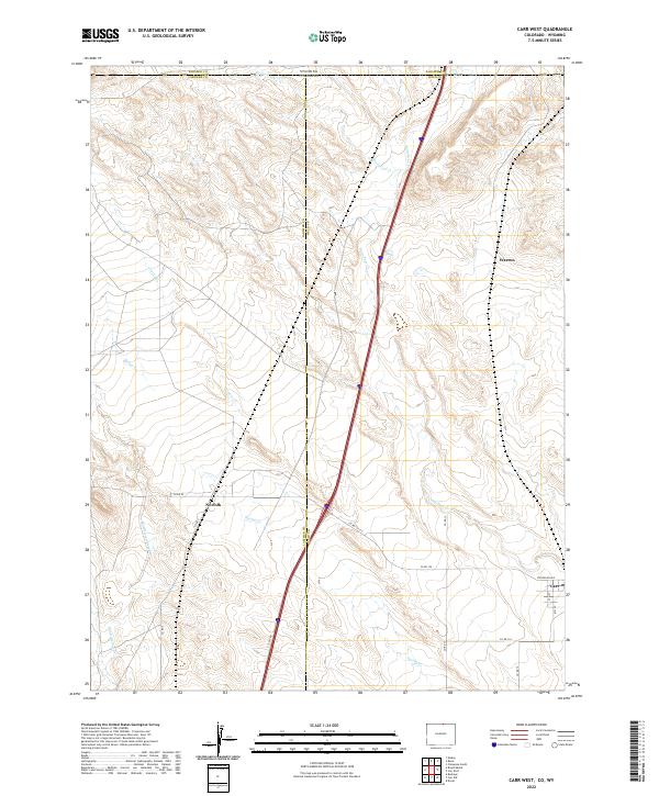 Carr West, CO-WY — USGS 7.5-minute topo (2022)