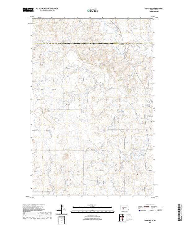 Crown Butte, ND — USGS 7.5-minute topo (2024)