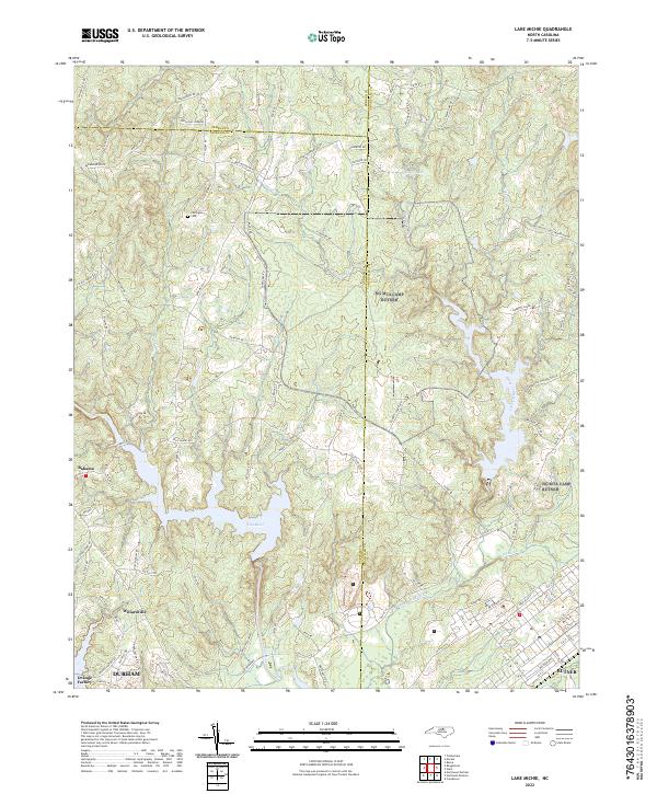 Lake Michie, NC — USGS 7.5-minute topo (2022)