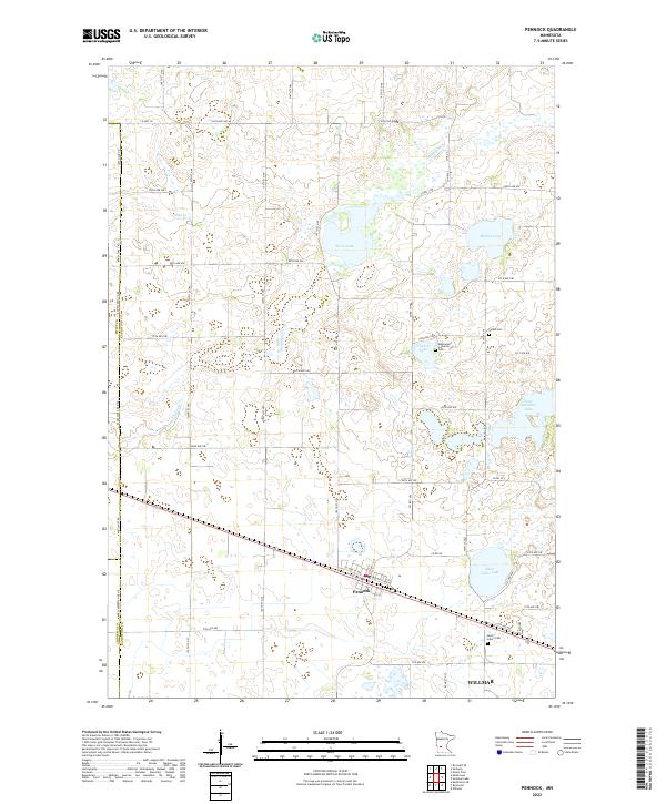 Pennock, MN — USGS 7.5-minute topo (2022)