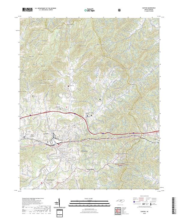 Canton, NC — USGS 7.5-minute topo (2022)