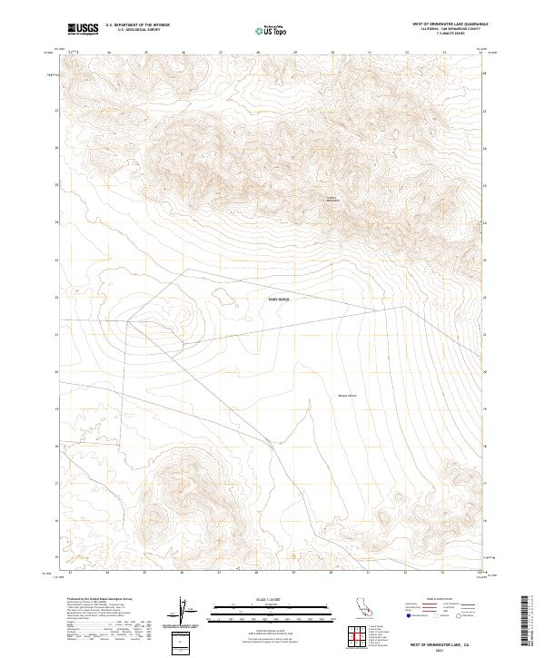 West of Drinkwater Lake, CA — USGS 7.5-minute topo (2021)