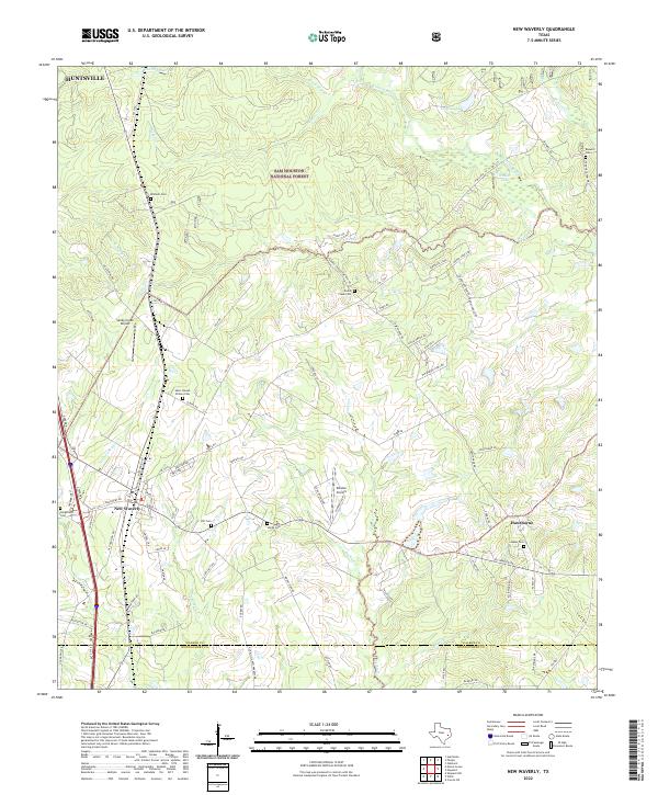 New Waverly, TX — USGS 7.5-minute topo (2022)