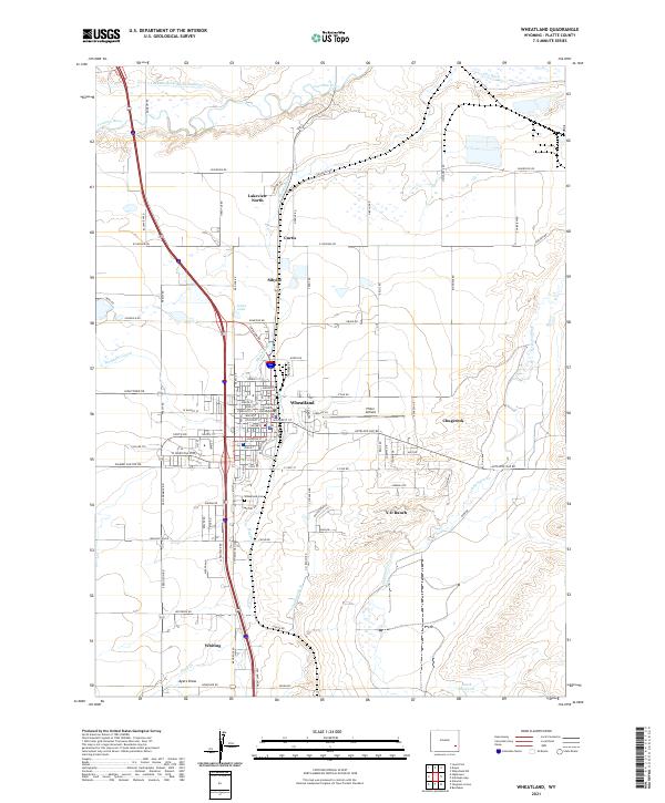 Wheatland, WY — USGS 7.5-minute topo (2021)