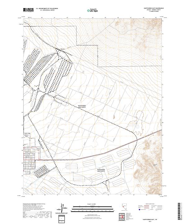 Hawthorne East, NV — USGS 7.5-minute topo (2021)