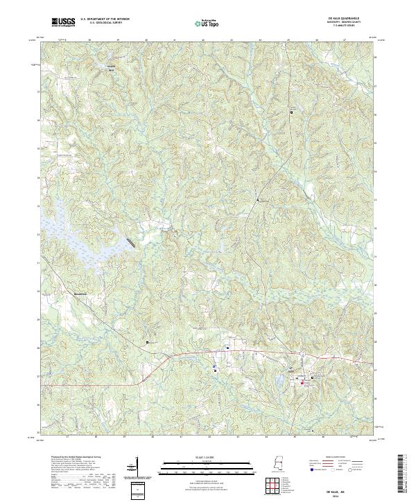 De Kalb, MS — USGS 7.5-minute topo (2024)