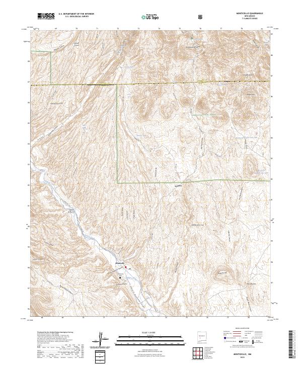 Monticello, NM — USGS 7.5-minute topo (2023)