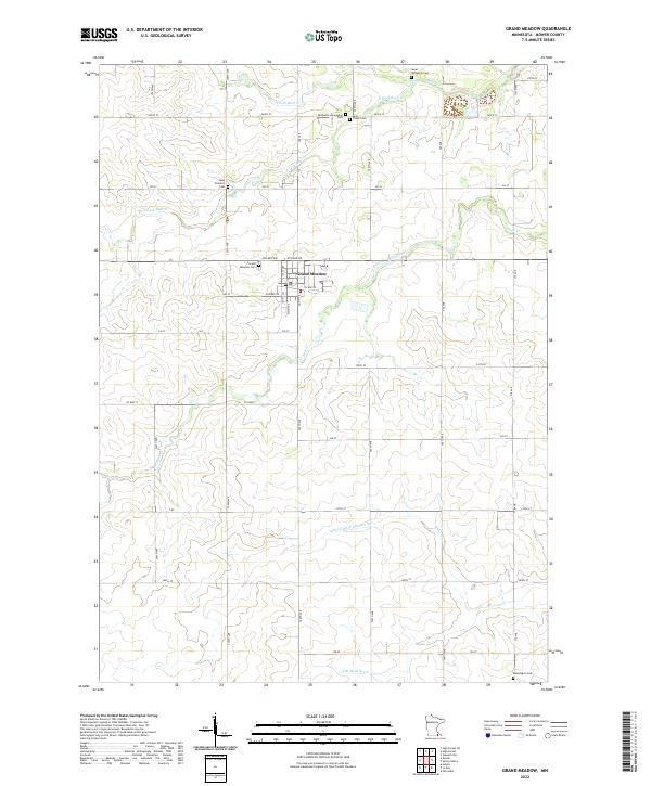 Grand Meadow, MN — USGS 7.5-minute topo (2022)
