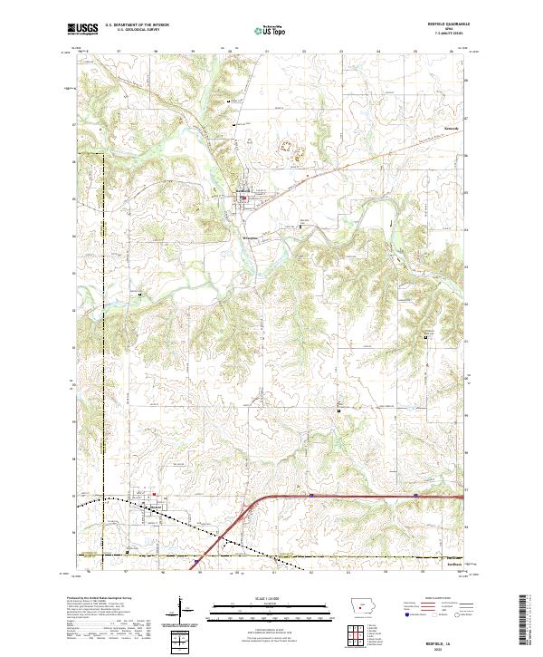 Redfield, IA — USGS 7.5-minute topo (2022)
