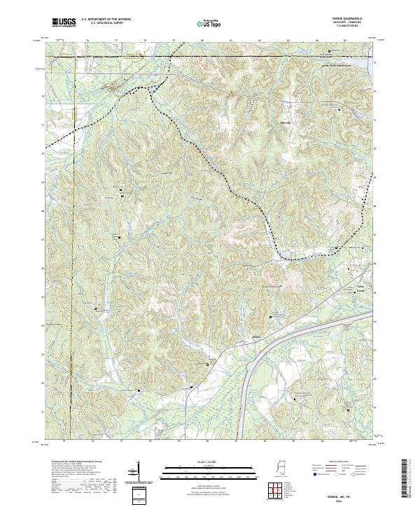 Doskie, MS-TN — USGS 7.5-minute topo (2024)