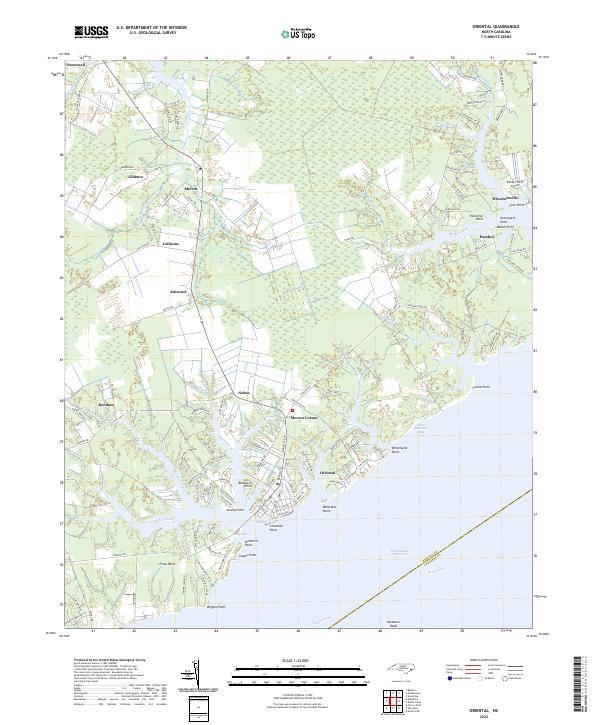 Oriental, NC — USGS 7.5-minute topo (2022)