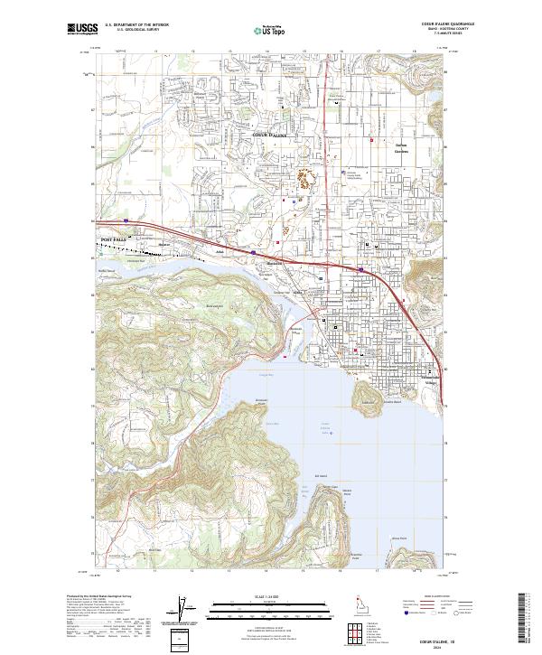 Coeur D'Alene, ID — USGS 7.5-minute topo (2024)