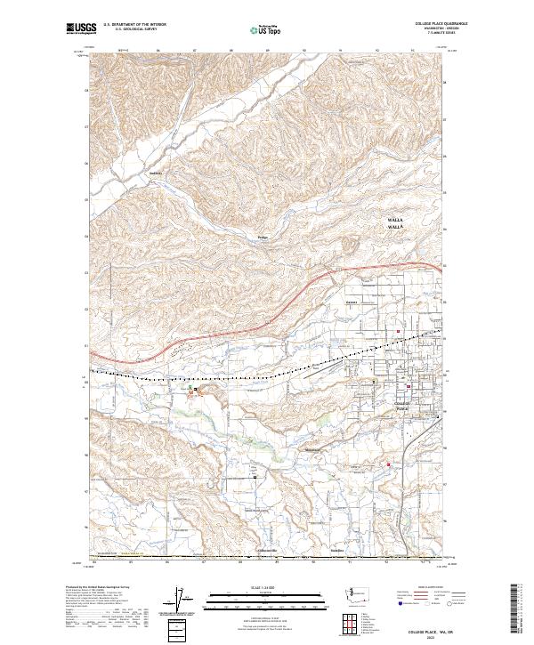 College Place, WA-OR — USGS 7.5-minute topo (2023)