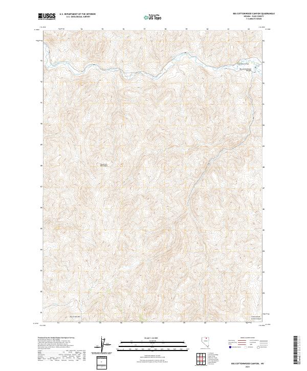 Big Cottonwood Canyon, NV — USGS 7.5-minute topo (2021)