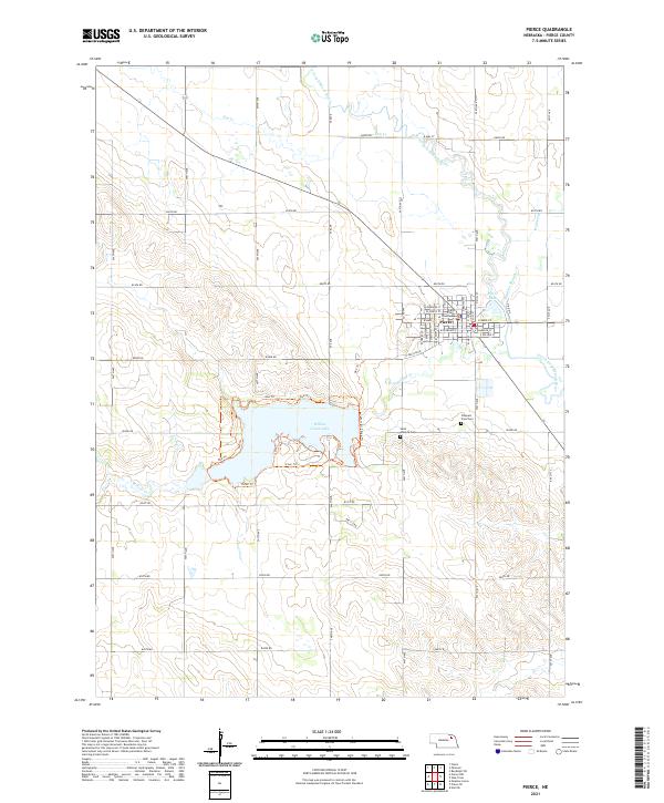 Pierce, NE — USGS 7.5-minute topo (2021)