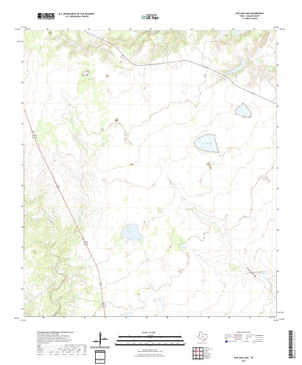 Live Oak Lake, TX — USGS 7.5-minute topo (2022)