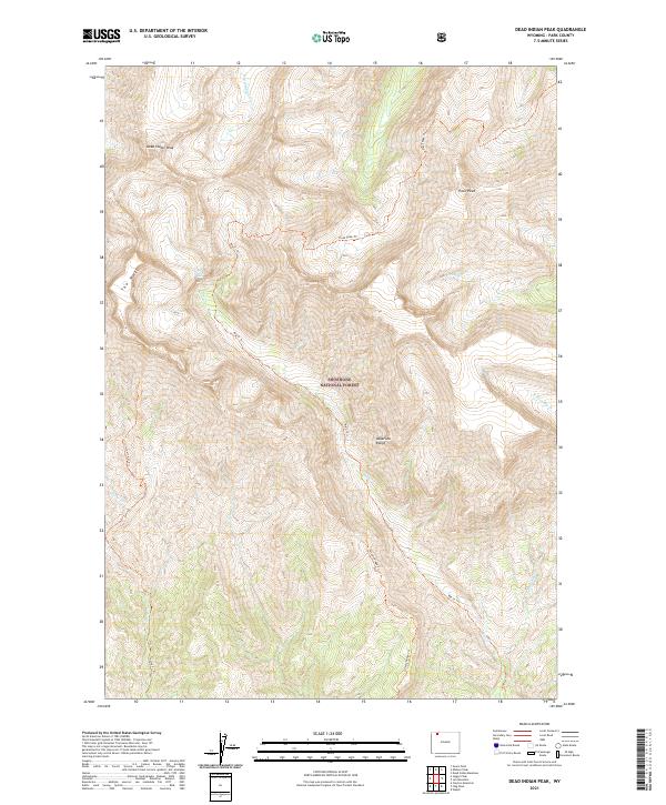 Dead Indian Peak, WY — USGS 7.5-minute topo (2021)