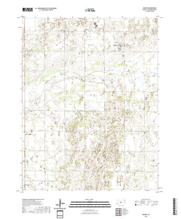 Hudson, KS — USGS 7.5-minute topo (2022)