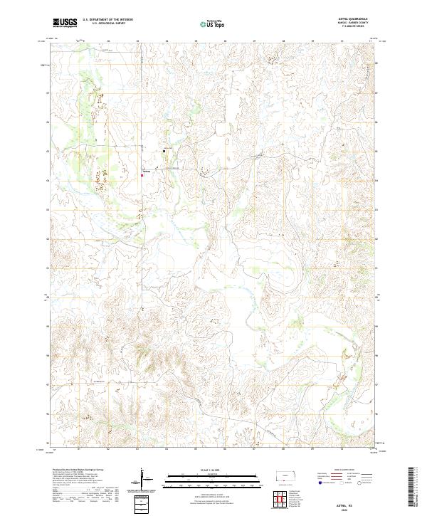 Aetna, KS — USGS 7.5-minute topo (2022)