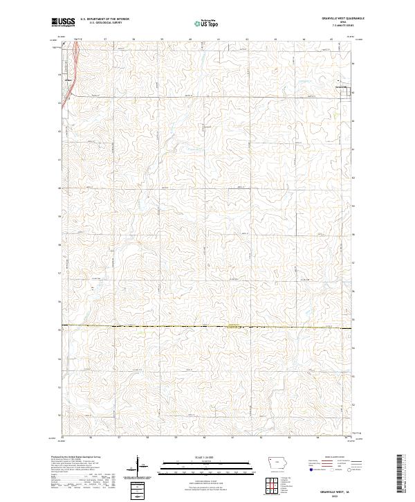 Granville West, IA — USGS 7.5-minute topo (2022)