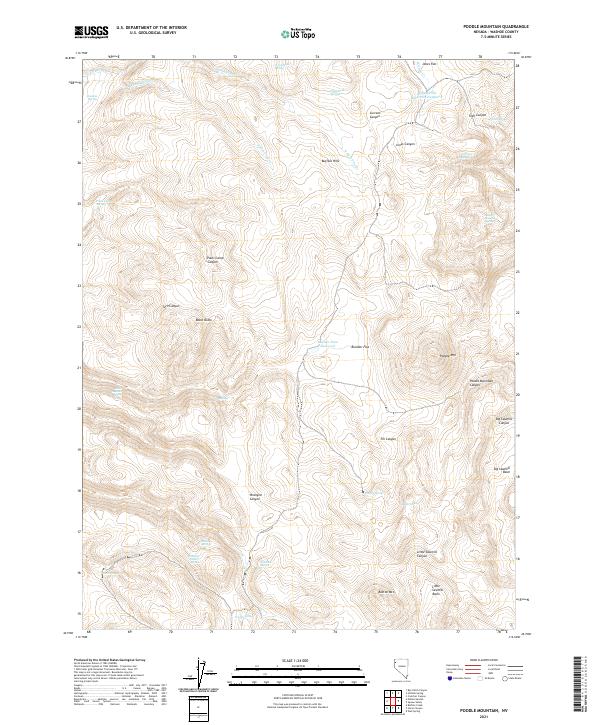 Poodle Mountain, NV — USGS 7.5-minute topo (2021)