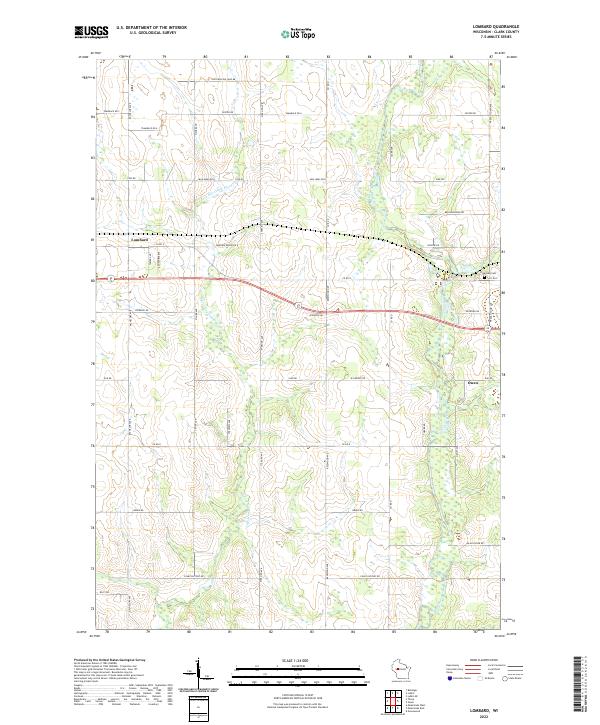 Lombard, WI — USGS 7.5-minute topo (2022)