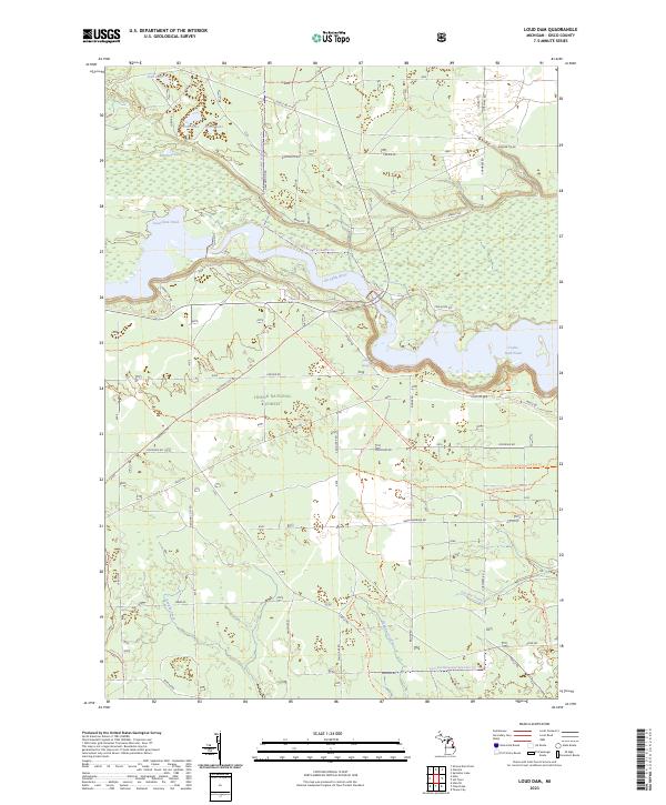 Loud Dam, MI — USGS 7.5-minute topo (2023)