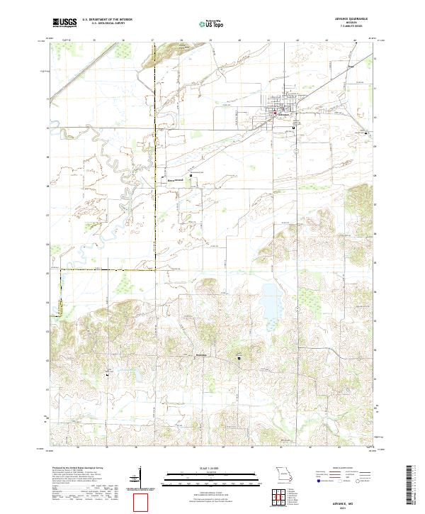 Advance, MO — USGS 7.5-minute topo (2021)