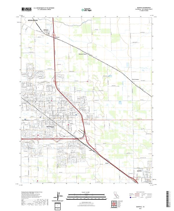 Manteca, CA — USGS 7.5-minute topo (2021)