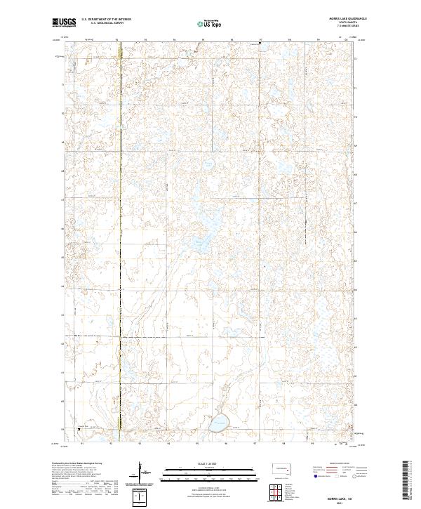 Morris Lake, SD — USGS 7.5-minute topo (2021)