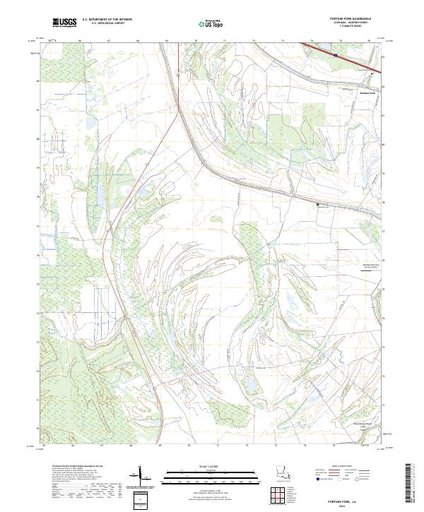 Fortune Fork, LA — USGS 7.5-minute topo (2024)