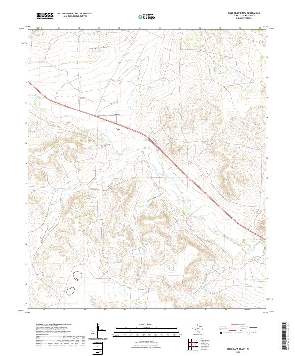 Sand Bluff Draw, TX — USGS 7.5-minute topo (2022)
