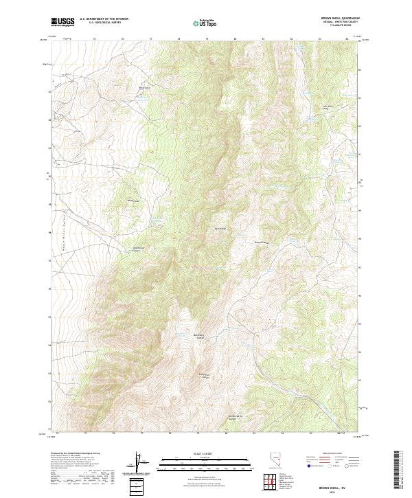 Brown Knoll, NV — USGS 7.5-minute topo (2021)