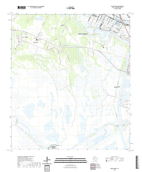 Jones Creek, TX — USGS 7.5-minute topo (2022)