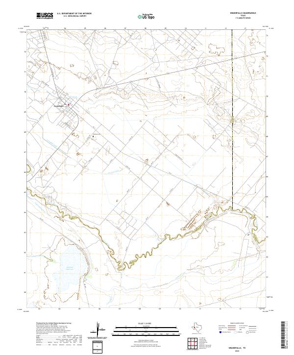 Grandfalls, TX — USGS 7.5-minute topo (2022)