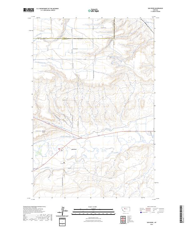 Sun River, MT — USGS 7.5-minute topo (2024)