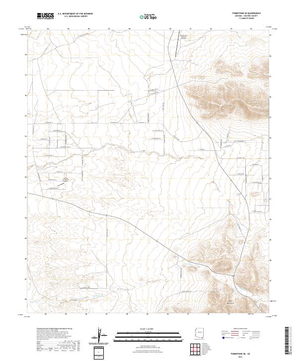 Tombstone SE, AZ — USGS 7.5-minute topo (2021)