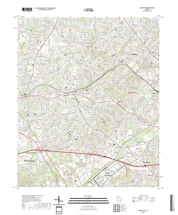 Mableton, GA — USGS 7.5-minute topo (2024)